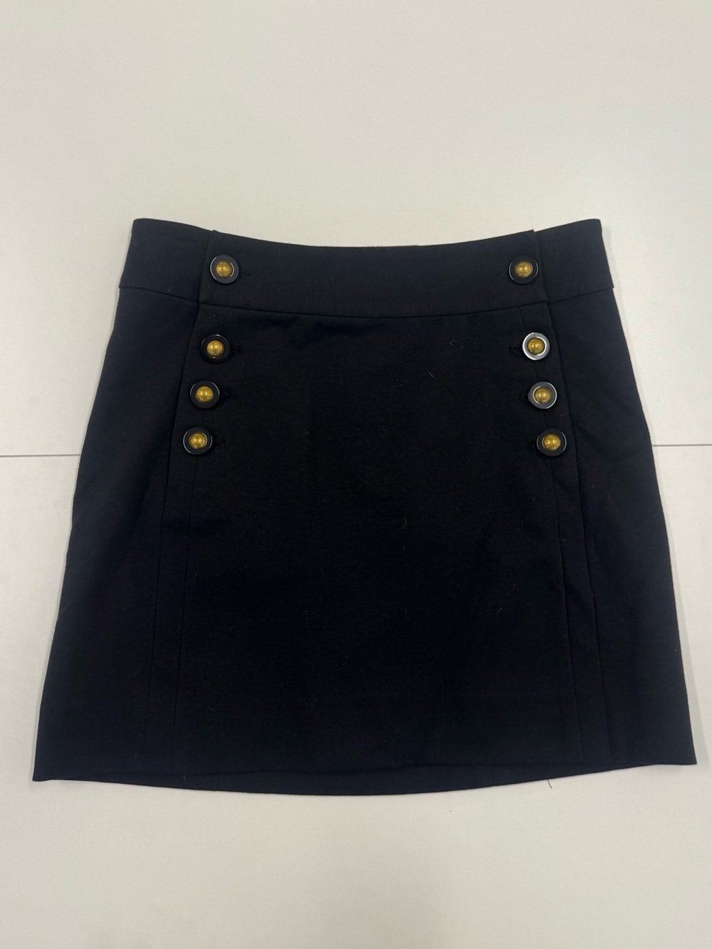 Tory Burch Black Mini Skirt with Gold Buttons